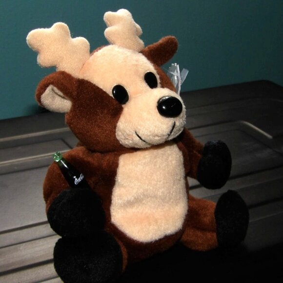 Coca Cola Collectible 1998 #0133 Reindeer w/ Coca Cola Bottle Bean Bag Plush 6" - Picture 3 of 16